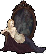an entry for a friends contest. No, she isn't supposed to have a reflection, lol. the design isn't something special, but I love the mirror thing!