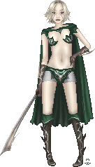 inspired by a computer game - why are these ladies always almost naked? still, I love the design, especially the boots and the swords