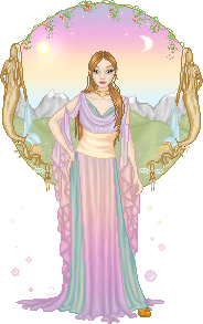 an entry for a challenge at TG, you had to dress up as a goddess. Well, I'm the Goddess of Fantasy, which you wouldn't be able to guess if I didn't tell ya... I love her shading, the gradient and the background!